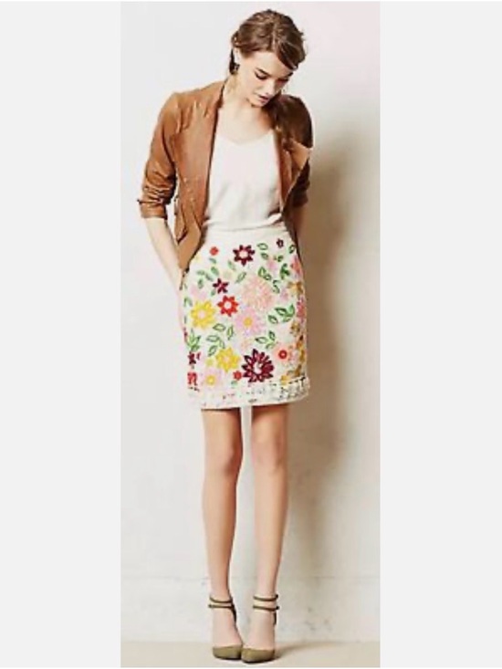 Anthropologie Dresses & Skirts - Maeve by Anthropologie Ayaka Embroidered Skirt Floral Multi Size 4